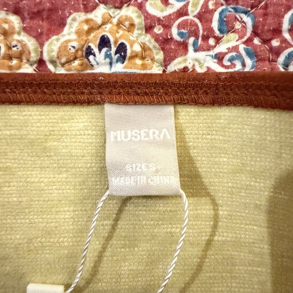 MUSERA Faux Leather Halter Top Size S Burnt Orange Lace Up Front Y2K NWT - Picture 3 of 8